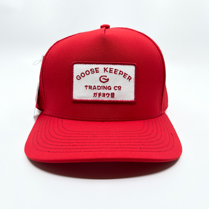 Goosekeeper High Crown Adjustable-Fit Cap Red with White Patch