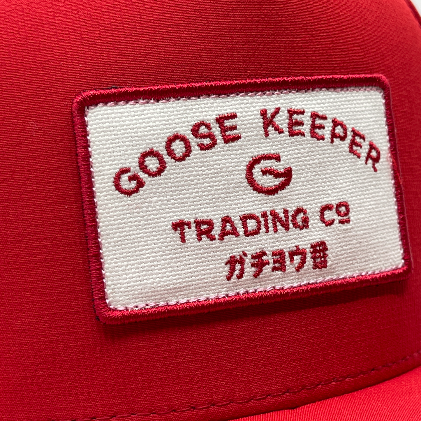 Goosekeeper High Crown Adjustable-Fit Cap Red with White Patch