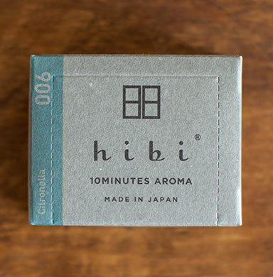 Hibi 10minutes Aroma Box of 8 Incense Matches - Citronella