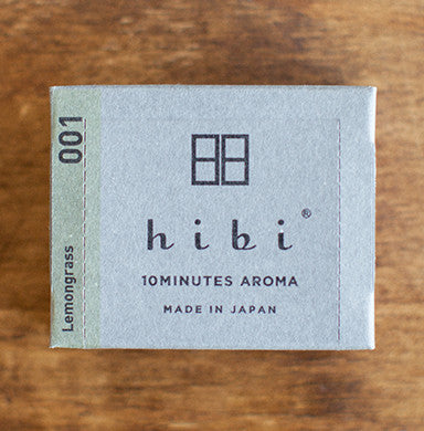 Hibi 10minutes Aroma Box of 8 Incense Matches - Lemongrass